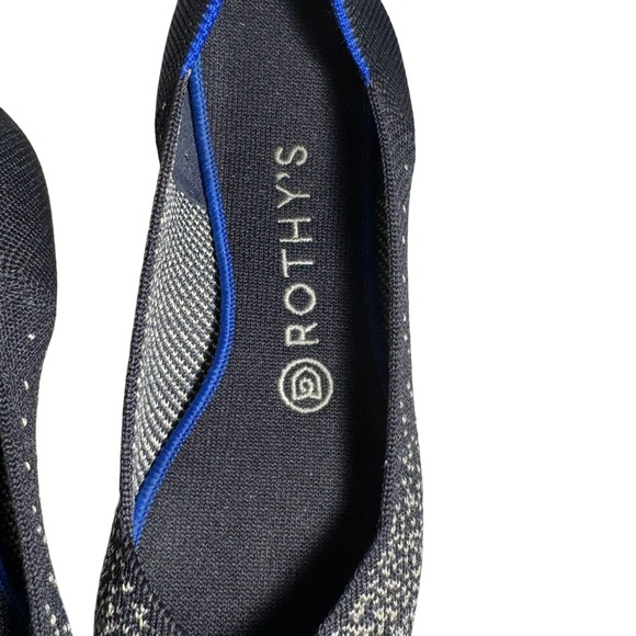 Rothy's Womens 8 The Point Metallic Ballet Flats Black Knit Stary Night Retired - Picture 4 of 10